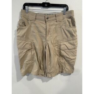 Duluth Trading Co. Cargo Shorts Men's 32 Brown Relaxed Flex Dry Hiking Outdoor